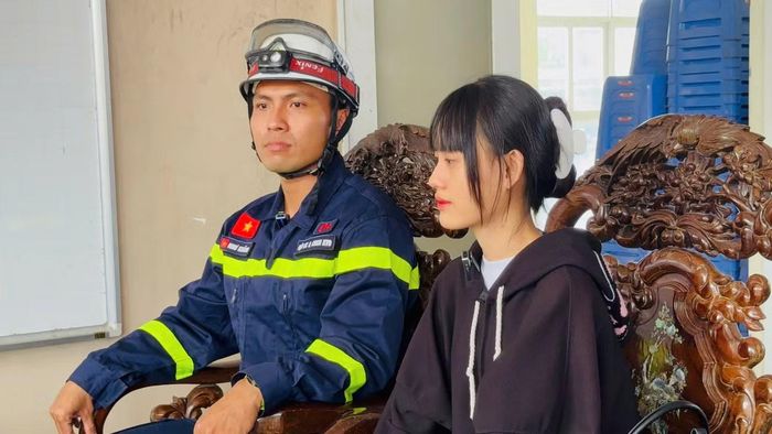 Cuộc trò chuyện của chị Loan với chiến sĩ cứu mình trong vụ hỏa hoạn.