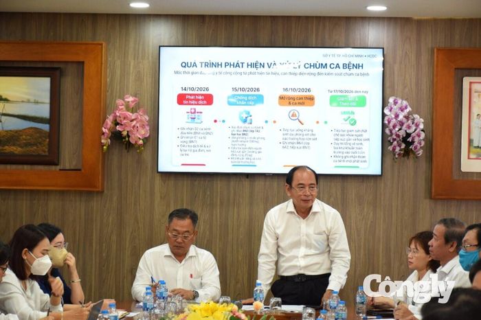 PGS TS BS Tăng Chí Thượng - Giám đốc Sở Y tế TP.HCM phát biểu tại buổi làm việc.