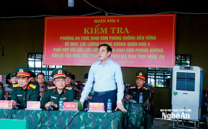 Chủ tịch UBND tỉnh Võ Trọng Hải phát biểu chỉ đạo tại cuộc kiểm tra. Ảnh: Thành Duy