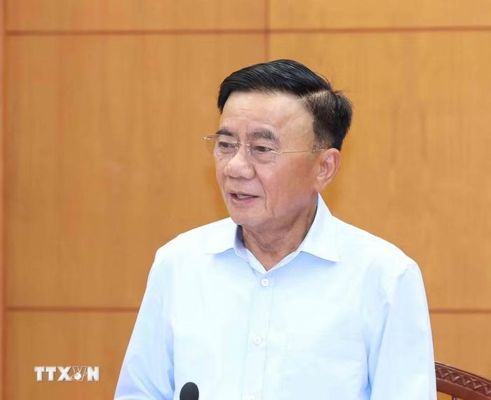 Thường trực Ban Bí thư Trần Cẩm Tú phát biểu chỉ đạo tại buổi làm việc. (Ảnh: Phương Hoa/TTXVN)
