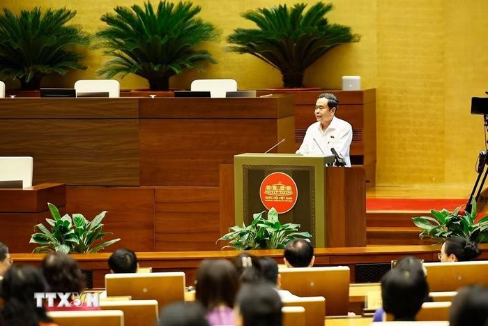 Chủ tịch Quốc hội Trần Thanh Mẫn phát biểu. (Ảnh: Doãn Tấn/TTXVN)