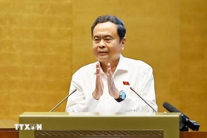Chủ tịch Quốc hội Trần Thanh Mẫn phát biểu. (Ảnh: Doãn Tấn/TTXVN)
