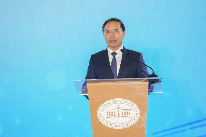 Thống đốc Ngân hàng Nhà nước Phạm Đức Ấn phát biểu tại tại lễ ký kết. (Ảnh: Vietnam+)