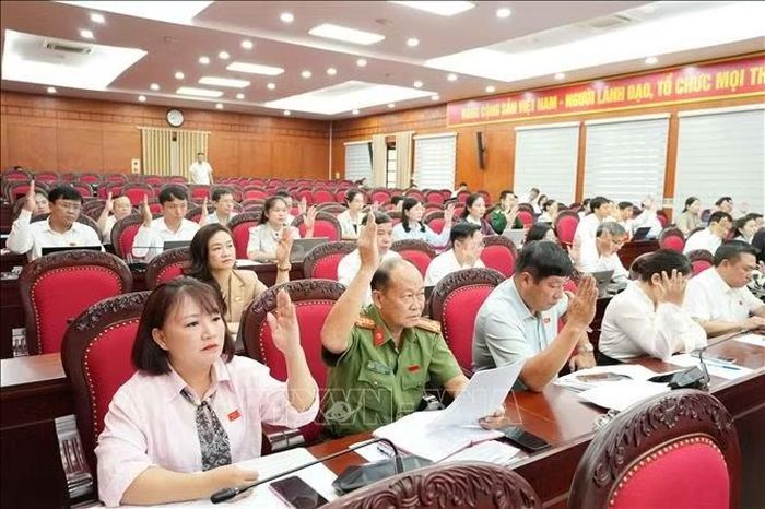 Các đại biểu biểu quyết thông qua nghị quyết tại Kỳ họp.