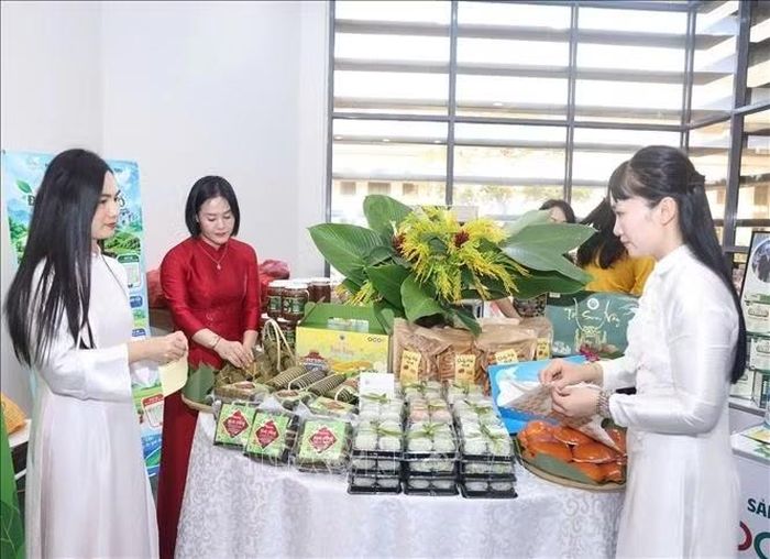 Hoạt động trưng bày sản phẩm đến từ các Chi hội Phụ nữ tỉnh Phú Thọ.