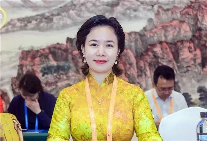 GS.TS Phan Thị Trà My, Chủ tịch Hội doanh nghiệp Việt Nam tại Trung Quốc. Ảnh: TTXVN phát