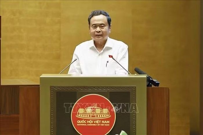 Chủ tịch Quốc hội Trần Thanh Mẫn phát biểu. Ảnh: Doãn Tấn/ TTXVN