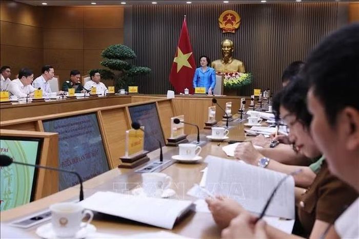 Phó Thủ tướng Phạm Thị Thanh Trà chủ trì phiên họp thứ nhất Ban Chỉ đạo rà soát, hoàn thiện hệ thống vị trí việc làm gắn với xây dựng đội ngũ cán bộ và quản lý biên chế thuộc phạm vi quản lý của Chính phủ. Ảnh: Lâm Khánh/TTXVN