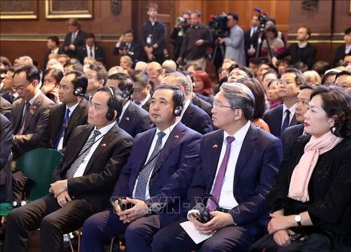 Các đại biểu tham dự cuộc phát biểu chính sách tại Đại học Copenhagen của Tổng Bí thư, Chủ tịch nước Tô Lâm. Ảnh: Thống Nhất/TTXVN