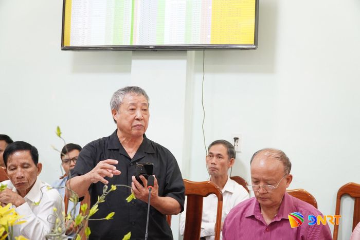 Ông Trần Phước Xão - nhân chứng trực tiếp chiến đấu cung cấp thông tin tại hội thảo. Ảnh: N.ĐOAN
