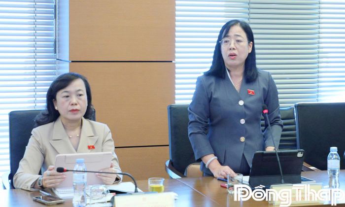 Đại biểu Nguyễn Thị Hồng Phượng phát biểu thảo luận.