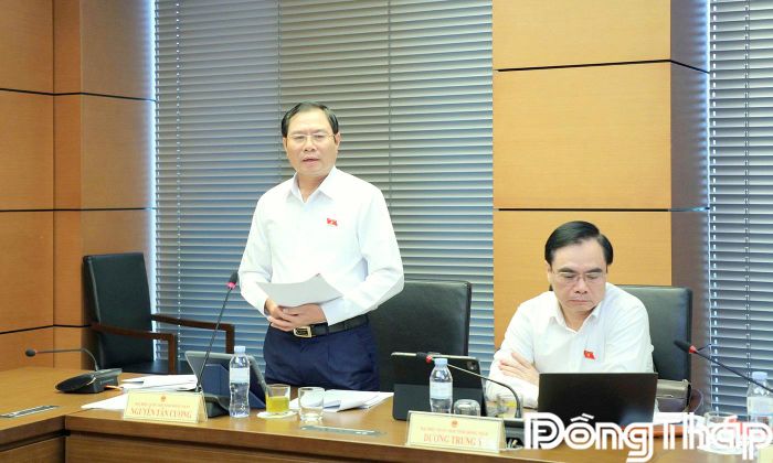 Đại biểu Nguyễn Tân Cương phát biểu thảo luận.