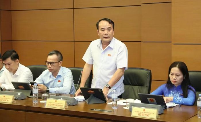 ĐB Trần Minh Trọng đề nghị bổ sung hành vi không chấp hành quyết định gọi đăng ký nghĩa vụ quân sự và quyết định gọi sơ tuyển sức khỏe nghĩa vụ quân sự. Ảnh: Đoàn ĐBQH tỉnh Gia Lai
