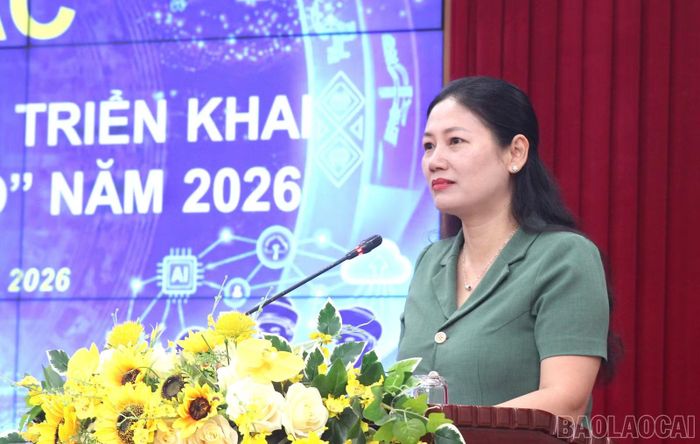  Đồng chí Đoàn Thị Thanh Tâm phát biểu khai mạc lớp tập huấn. 