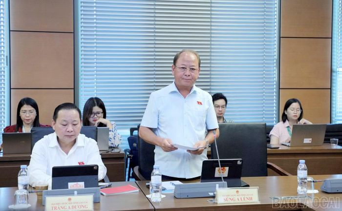 Đại biểu Sùng A Lềnh tham gia góp ý vào dự án Luật Luật sư (sửa đổi).