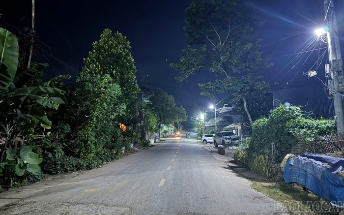 Việc thắp sáng đường thôn làm đổi thay diện mạo nông thôn và nâng cao chất lượng cuộc sống của người dân ở Xuân Quang.