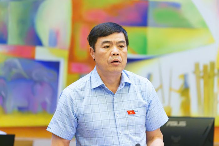 Đại biểu Đặng Đức Hiệp, Ủy viên Ban Thường vụ Tỉnh ủy, Phó Trưởng Đoàn chuyên trách Đoàn ĐBQH tỉnh Lâm Đồng phát biểu tại phiên thảo luận Tổ