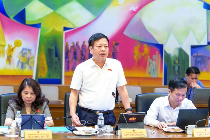 Đại biểu Nguyễn Trường Giang, Đoàn ĐBQH tỉnh Lâm Đồng phát biểu tại phiên thảo luận