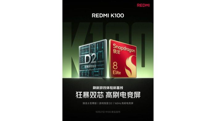 Redmi K100 sẽ dùng chip Snapdragon 8 Eltie mạnh mẽ