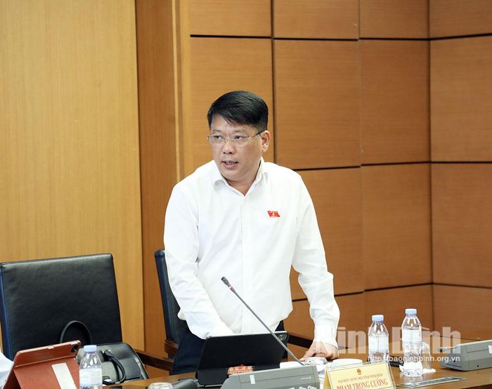 Đại biểu Phạm Trọng Cường, Ủy viên, đại biểu Quốc hội hoạt động chuyên trách tại Ủy ban Văn hóa và Xã hội của Quốc hội thảo luận tại Tổ.