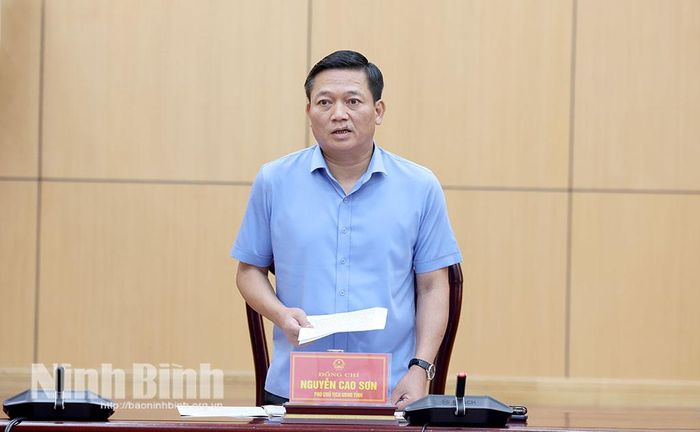 Đồng chí Nguyễn Cao Sơn, Tỉnh ủy viên, Phó Chủ tịch UBND tỉnh, Trưởng Ban Chỉ đạo phát biểu kết luận hội nghị.