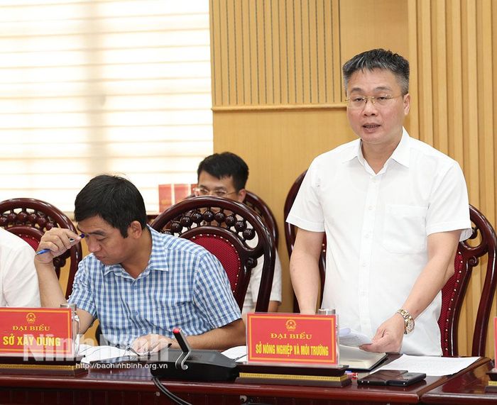Đại biểu Sở Nông nghiêp và Môi trường phát biểu tại hội nghị.