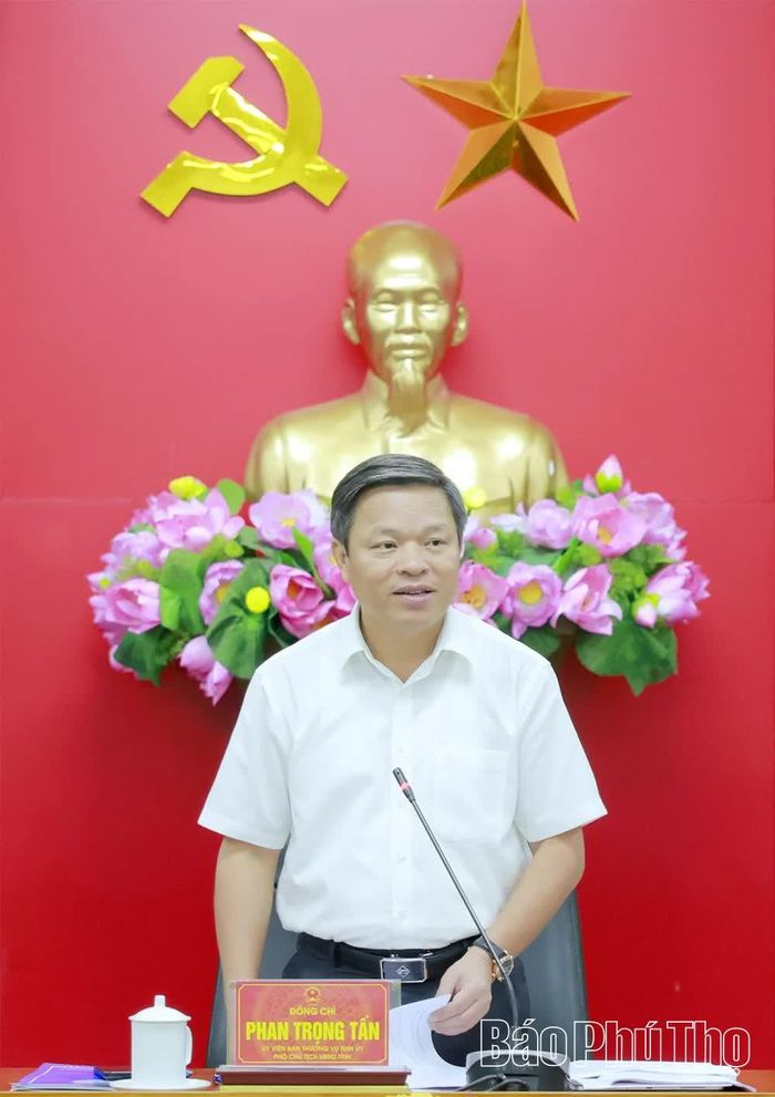 Đồng chí Phó Chủ tịch UBND tỉnh Phan Trọng Tấn phát biểu chỉ đạo hội nghị.