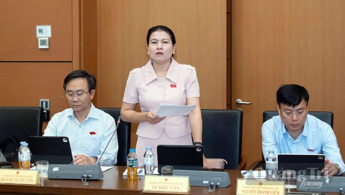 Đồng chí Ly Kiều Vân, Ủy viên Ban Thường vụ Tỉnh ủy, Trưởng ban Nội chính Tỉnh ủy thảo luận - Ảnh: CTV