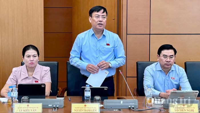 Đồng chí Nguyễn Thanh Liêm, Ủy viên Ban Thường vụ Tỉnh ủy, Giám đốc Công an tỉnh tham gia thảo luận - Ảnh: C.T.V