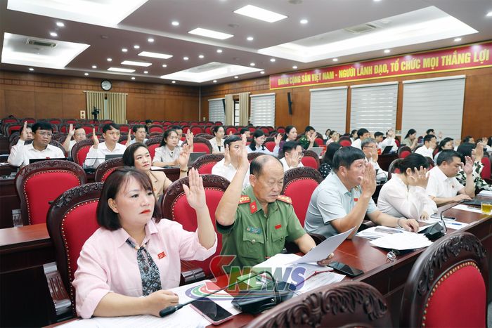Các đại biểu biểu quyết thông qua các nghị quyết.