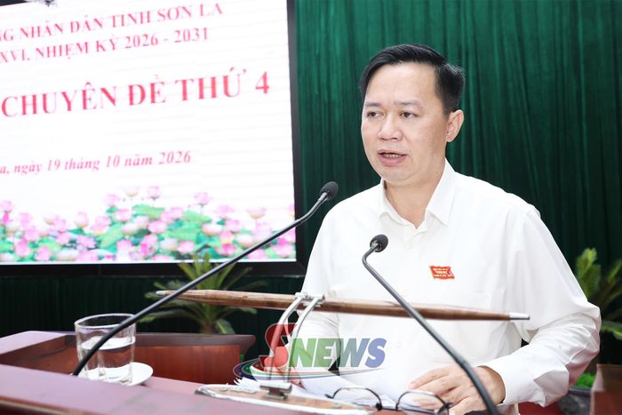 Đồng chí Giám đốc Sở Tài chính trình bày các dự thảo nghị quyết tại Kỳ họp.