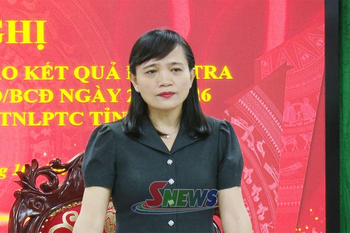 Đồng chí Lường Thị Vân Anh phát biểu tại hội nghị.