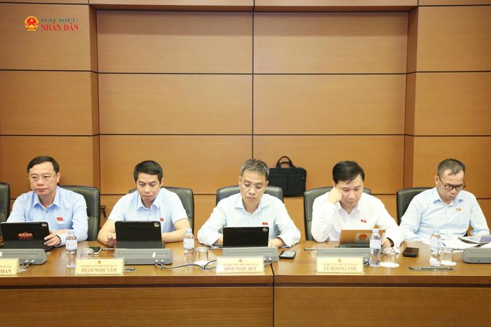 Các ĐBQH tỉnh Gia Lai tham dự thảo luận tổ. Ảnh: An Nhiên