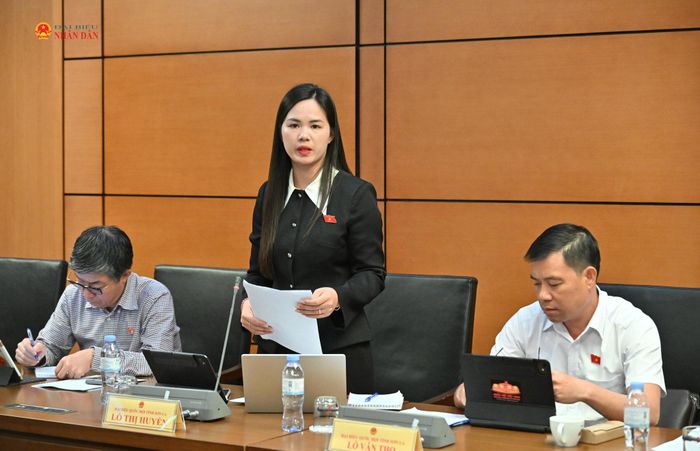 ĐBQH Lò Thị Huyền (Sơn La) phát biểu. Ảnh: Quang Khánh