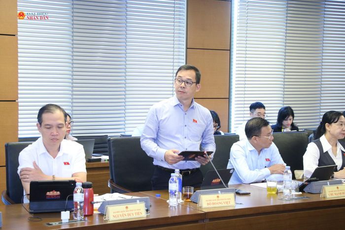 ĐBQH Đỗ Hoàng Việt (Tây Ninh) phát biểu. Ảnh: Đắc Trường