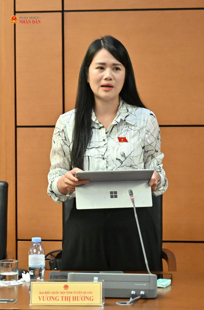 ĐBQH Vương Thị Hương (Tuyên Quang) phát biểu