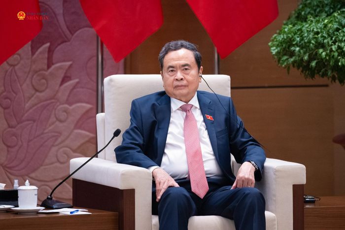 Chủ tịch Quốc hội Trần Thanh Mẫn phát biểu tại cuộc hội kiến