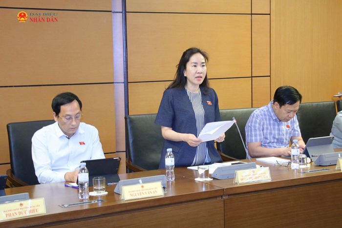 ĐBQH Đoàn Thị Thanh Mai (Hưng Yên) phát biểu tại phiên thảo luận tổ. Ảnh: Đắc Trường