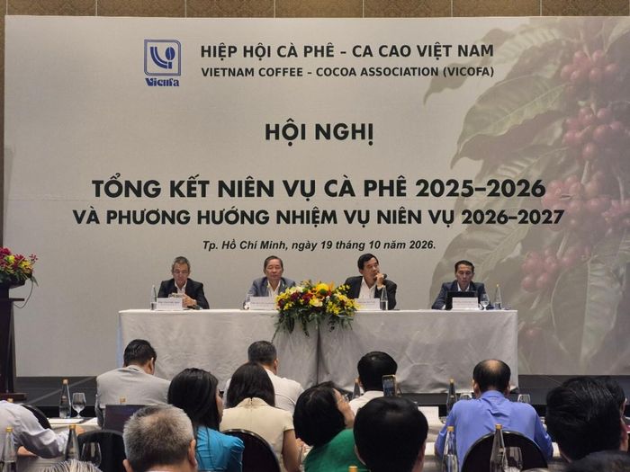 Hội nghị Tổng kết Niên vụ Cà phê 2025-2026 của Hiệp hội Cà phê - Ca cao Việt Nam. Ảnh: Hoàng Mi.