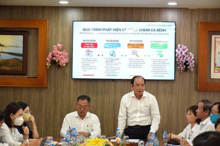PGS.TS.BS. Tăng Chí Thượng, Giám đốc Sở Y tế TP Hồ Chí Minh phát biểu tổng kết buổi làm việc.