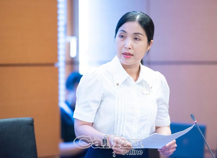 Đại biểu Nguyễn Thị Mỹ Hạnh, Phó Giám đốc phụ trách Nhà hát Cao Văn Lầu (Sở Văn hoá, Thể thao và Du lịch tỉnh Cà Mau), Uỷ viên Hội đồng Dân tộc của Quốc hội, đề xuất kiểm soát môi giới nuôi con nuôi trên mạng xã hội.