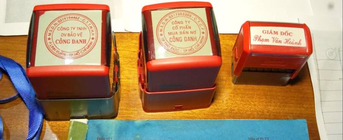 Con dấu của Công ty Công Danh bị Cơ quan điều tra thu giữ