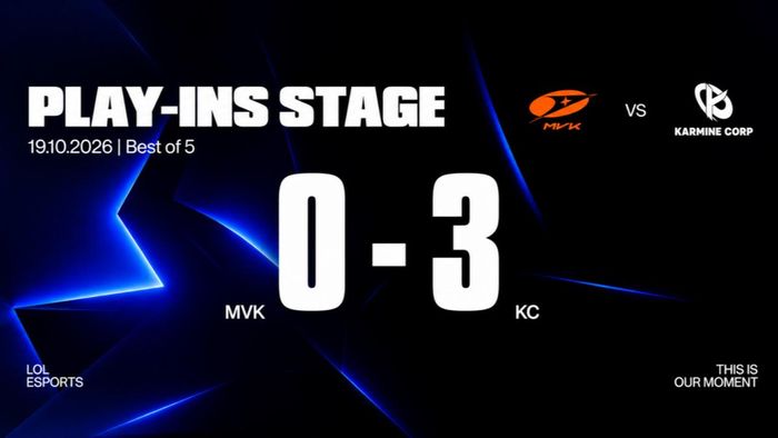 MVK Esports thất bại trước Karmine Corp ở chung kết vòng Play-In CKTG 2026. Ảnh: LoL Esports.