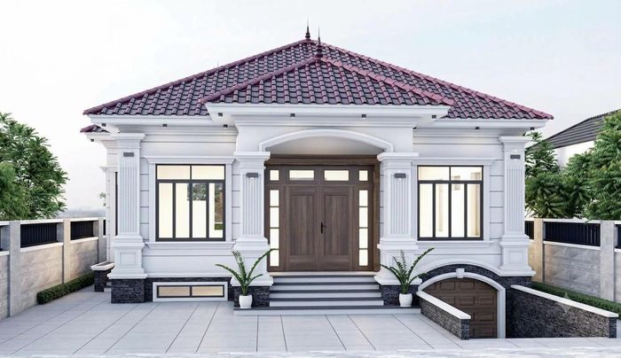 Nhà 1 tầng mái Nhật tân cổ điển. (Ảnh minh họa: AI)