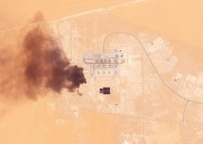 Trạm bơm Khurais trên đường ống dẫn dầu Đông-Tây ở Ả Rập Xê Út, phía đông Riyadh bị tấn công. Ảnh EurAsian Times