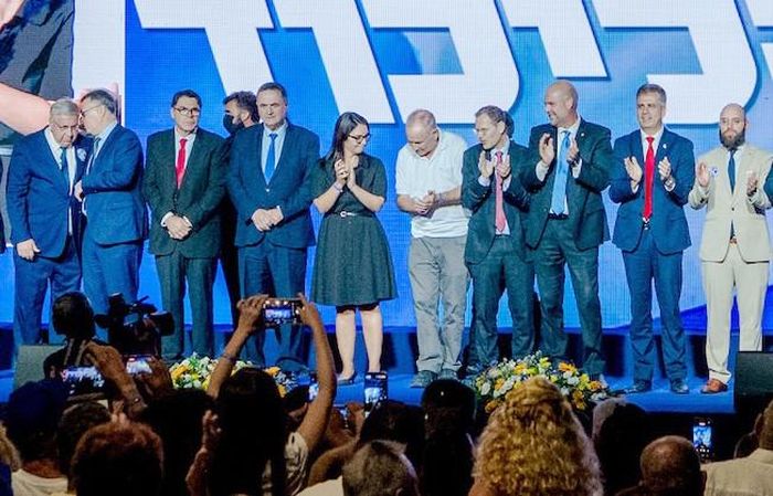 Thủ tướng Israel Benjamin Netanyahu tại một cuộc vận động tranh cử ở Tel Aviv. Ảnh: Trang thông tin của đảng Likud