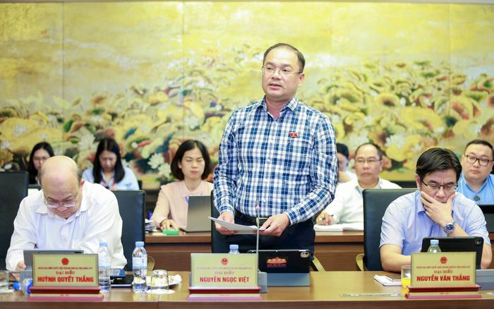 Đại biểu Nguyễn Ngọc Việt phát biểu thảo luận. Ảnh: Văn Tuyến