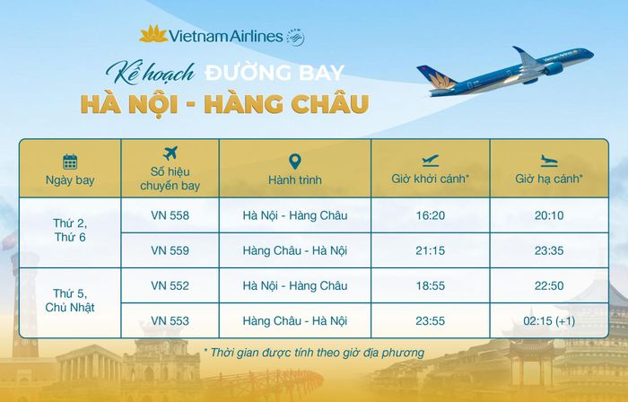 Đường bay thẳng Hà Nội – Hàng Châu.