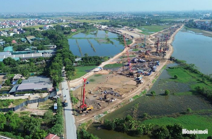 Gói thầu số XL 03: Thi công xây dựng từ Km34+900 đến cuối tuyến (gồm nút giao chữ C, Y và tuyến nối với đường dẫn cầu Tứ Liên) đang được triển khai rầm rộ.