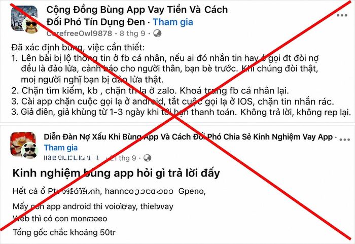 Các chiêu trò dạy cách "bùng nợ" khi vay tiền qua các ứng dụng tín dụng "đen". Ảnh minh họa